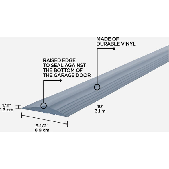 M-D Building Products 10 Ft. Gray Vinyl Garage Door Threshold Kit