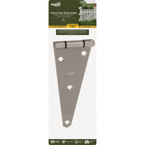 National Hardware 8 In. Stainless Steel Heavy Strap Hinge N342-493 231800
