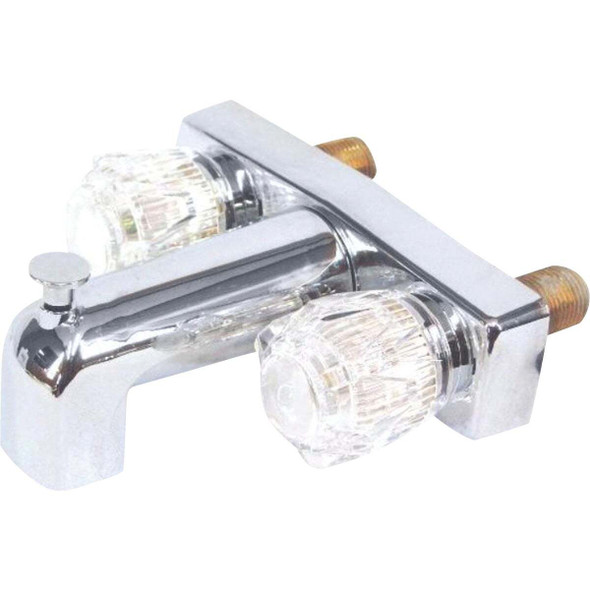 US Hardware 4 In. Exposed Chrome Bath Faucet for Mobile Homes P-019NB