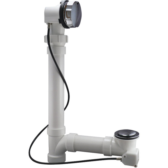 Keeney Schedule 40 PVC Cable Drive Bath Drain with Polished Chrome Trim 645PVC Keeney Schedule 40 PVC Cable Drive Bath Drain with Polished Chrome Trim 645PVC