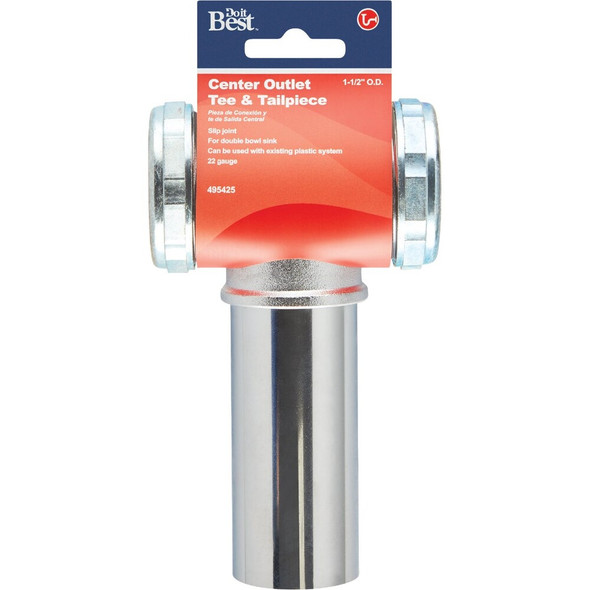 Do it Best 1-1-2 In. Chrome Plated Center Outlet Tee and Tailpiece DIB20218 495425
