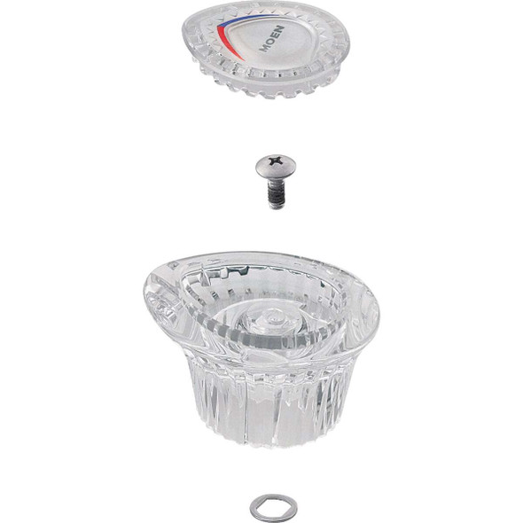 Moen Chateau Acrylic Knob Bathroom Replacement Faucet Handle, Clear 96782