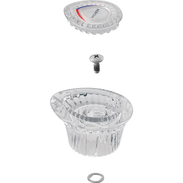 Moen Chateau Acrylic Knob Bathroom Replacement Faucet Handle, Clear 96782