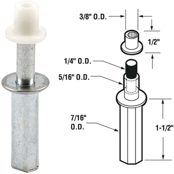 Prime-Line Steel Base Bifold Door Top Mount Pivot (2-Pack) N 6545