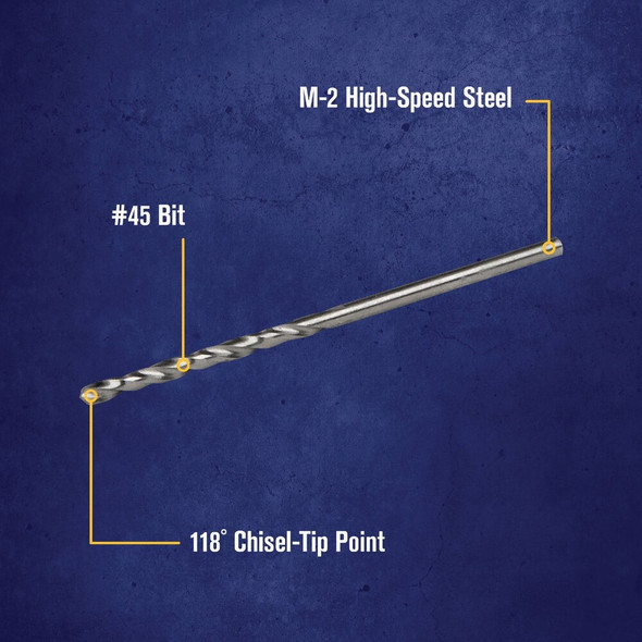 Irwin #45 Bright High Speed Steel Wire Gauge Drill Bit 81145 309071