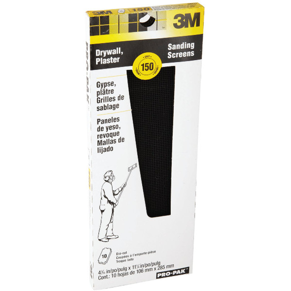 3M ProPak 4-3-16 In. x 11-1-4 In. Drywall Sanding Screens, 150 Grit (10-Pack) 99437 356212