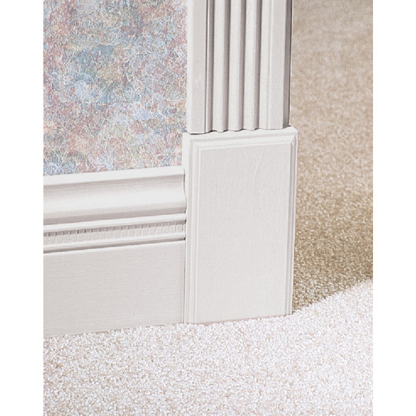 House of Fara 7/8 In. W. x 3-1/2 In. H. x 6 In. L. White MDF Plinth Block