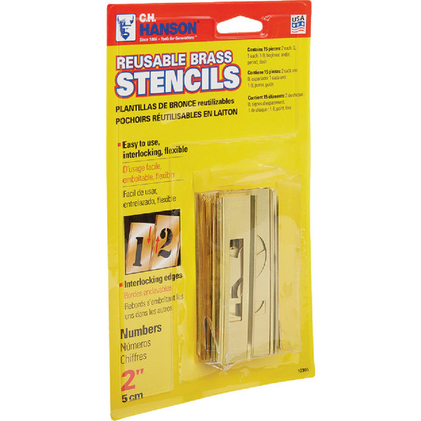 C.H. Hanson 2 In. Numeral Stencil Set (15 Piece)
