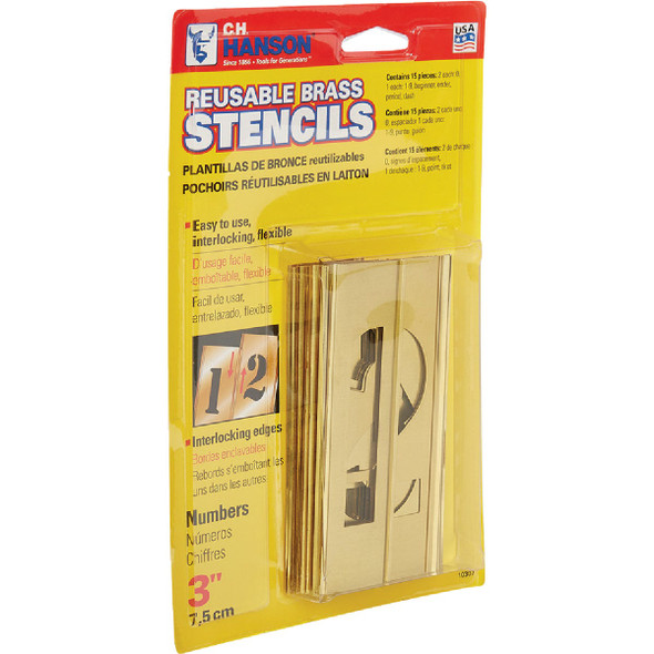C.H. Hanson 3 In. Numeral Stencil Set (15 Piece) 10307 344028