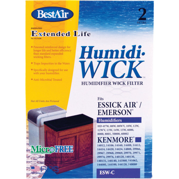 BestAir Extended Life Humidi-Wick ESW Humidifier Wick Filter (2-Pack) ESW