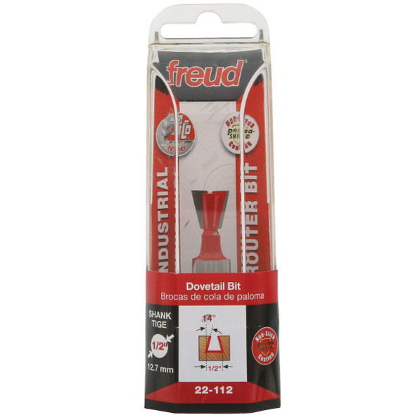 Freud 1/2 In. x 1/2 In. Dovetail Router Bit with 1/2 In. Shank 22-112