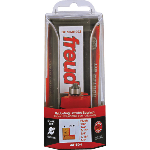 Freud 1/4 In. Shank Rabbeting Router Bit Set with Bearings 32-504