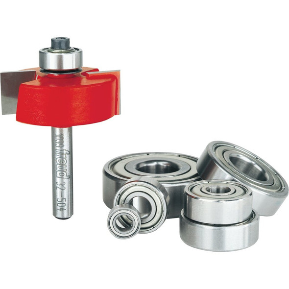 Freud 1-4 In. Shank Rabbeting Router Bit Set with Bearings 32-504 329488