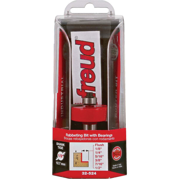 Freud 1/2 In. Shank Rabbeting Router Bit Set with Bearings 32-524