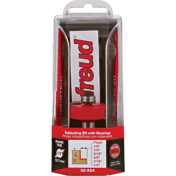 Freud 1/2 In. Shank Rabbeting Router Bit Set with Bearings 32-524