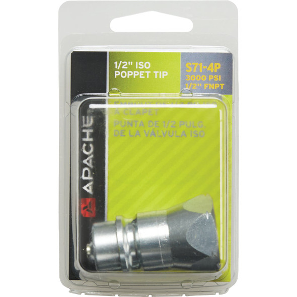 Apache 1/2 In. FNPT Zinc-Plated Brass Hydraulic Hose Male Tip Apache 1/2 In. FNPT Zinc-Plated Brass Hydraulic Hose Male Tip