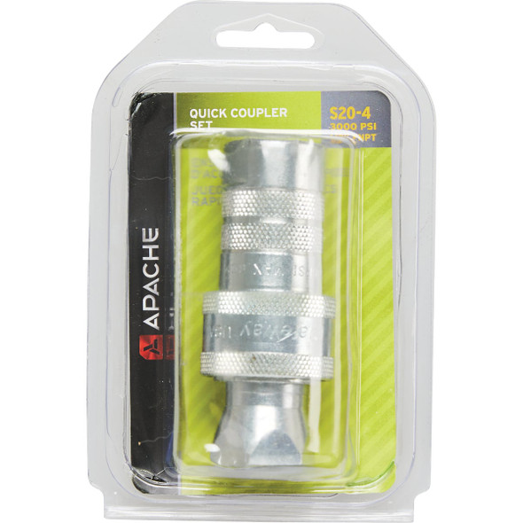 Apache 1/2 In. FNPT Steel Zinc-Plated Hydraulic Hose Coupler Apache 1/2 In. FNPT Steel Zinc-Plated Hydraulic Hose Coupler