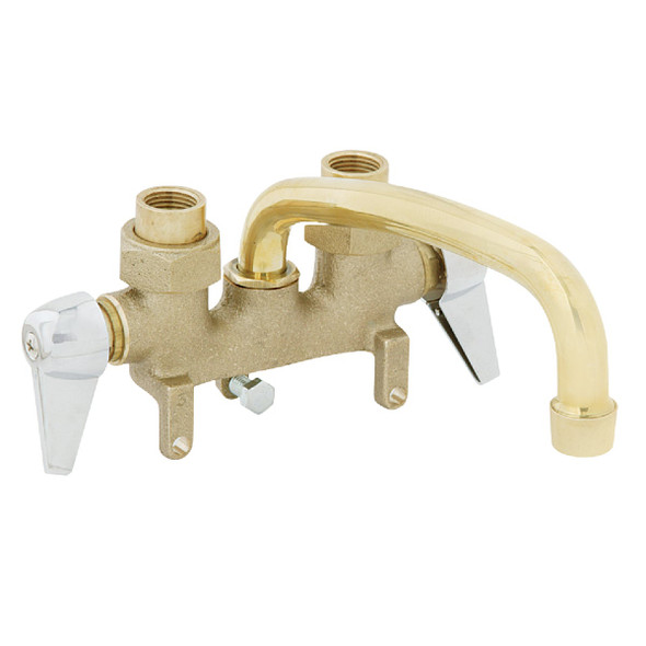 B&K Rough Brass with Chrome Handles Traditional Laundry Tray Faucet 125-001