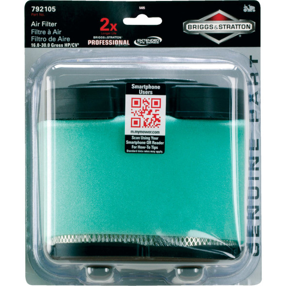 Briggs & Stratton 16 To 27 HP Paper Engine Air Filter with Pre-Cleaner 5405K