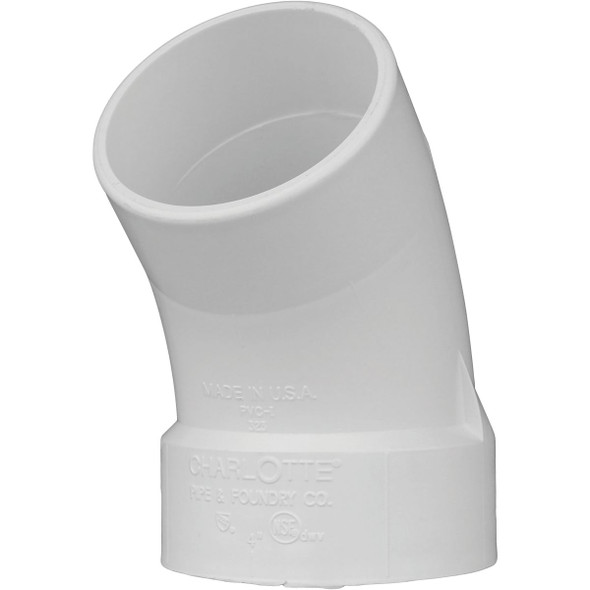 Charlotte Pipe 3 In. Schedule 30 45 Deg. DWV PVC Street Elbow (1/8 Bend) Charlotte Pipe 3 In. Schedule 30 45 Deg. DWV PVC Street Elbow (1/8 Bend)