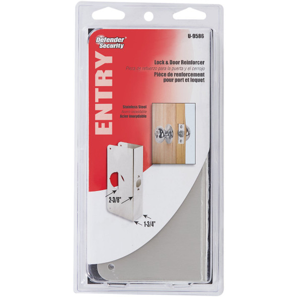 Defender Security 1-3-4 In. x 2-3-8 In. Stainless Steel Door Reinforcer U 9586 223942