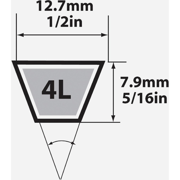 Mitsuboshi Fractional Horsepower 4L Type, 1-2 In. x 95 In. 4L950 303885