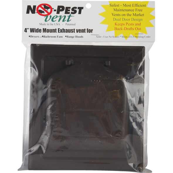 No-Pest 4 In. Brown Plastic Wide Mount Dryer Vent Hood No-Pest 4 In. Brown Plastic Wide Mount Dryer Vent Hood