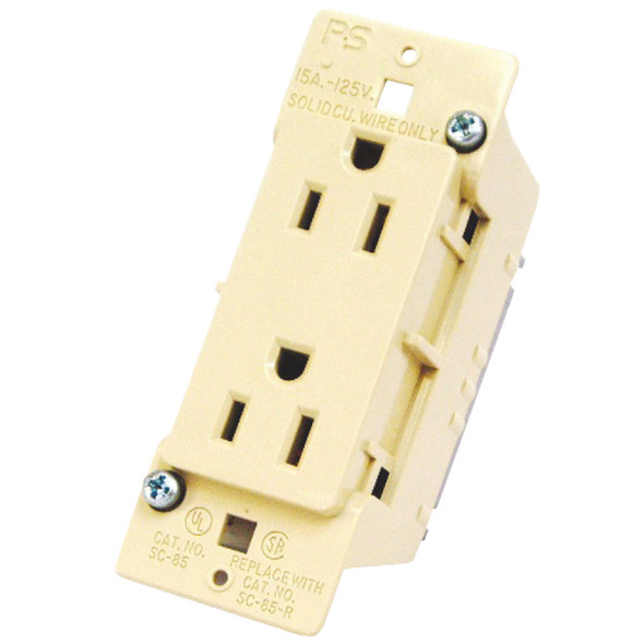 United States Hardware 15A Ivory Mobile Home 5-15R Duplex Outlet E102C