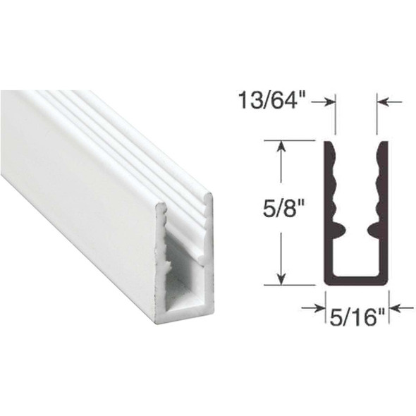 Prime-Line 5/16 In. x 5/8 In. x 94 In. White Extruded Window Frame Pack of 12