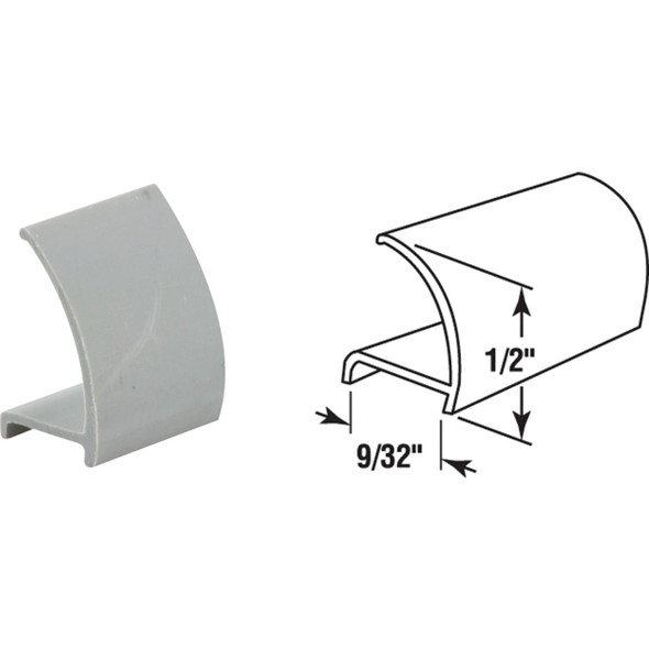 Prime-Line Make-2-Fit 72 In. Gray Snap-In Rigid Vinyl Glass Spline Pack of 25