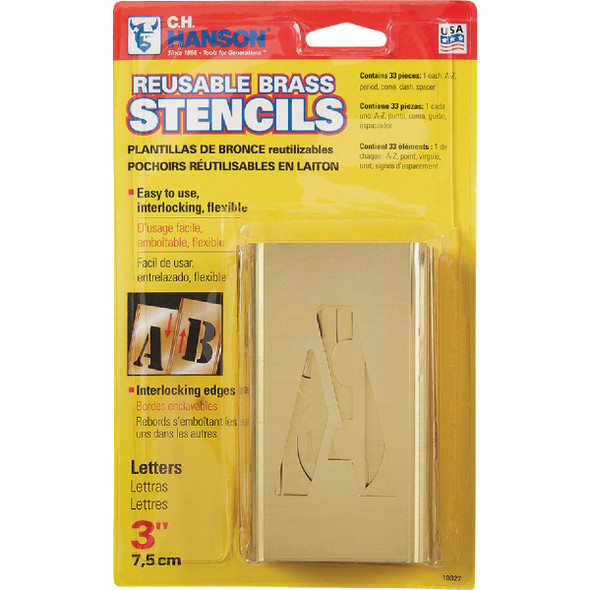 C.H. Hanson 3 In. Letter Stencil Set (32 Piece) 10327