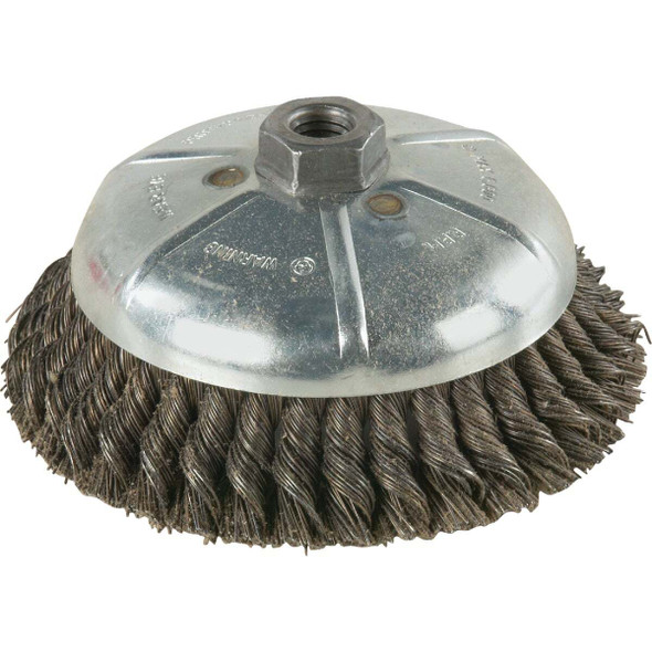 Weiler Vortec 6 In. Knotted 0.02 In. Angle Grinder Wire Brush 36045