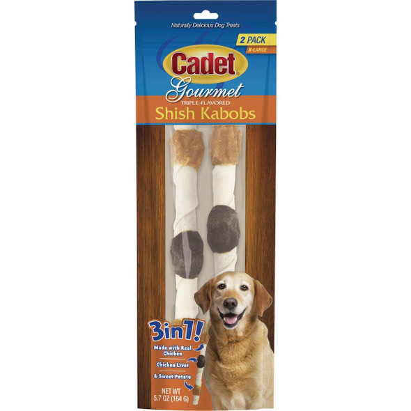 Cadet 10 In. Gourmet Beef Hide Shish Kabob XL Dog Treats (2-Pack) C70058