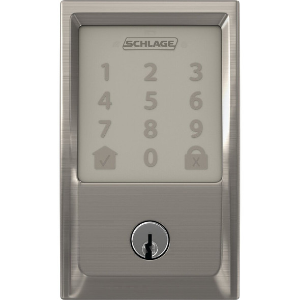 Schlage Encode Century Satin Nickel Smart WiFi Deadbolt BE489WB V CEN 619 249320