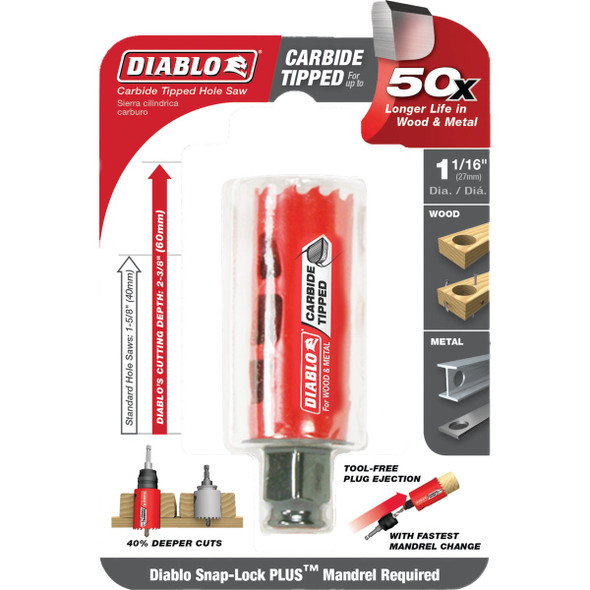 Diablo 1-1/16 In. Carbide-Tipped Hole Saw
