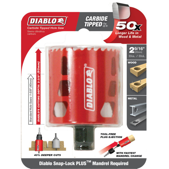 Diablo 2-9/16 In. Carbide-Tipped Hole Saw