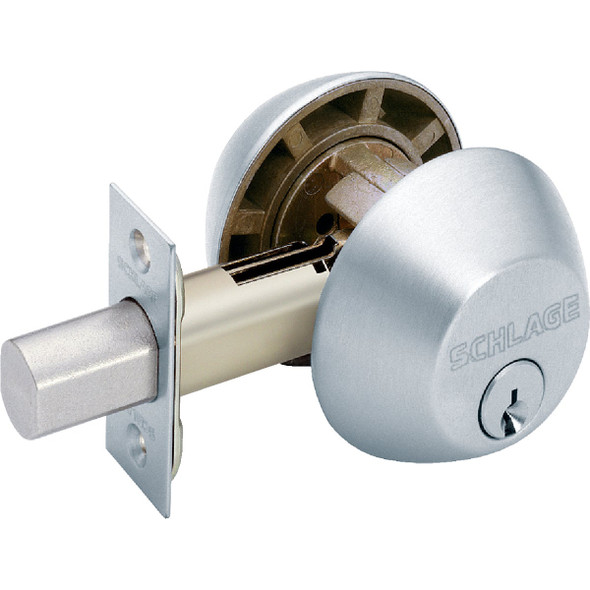 Schlage Light-Duty Commercial Satin Chrome Double Cylinder Deadbolt B62CSG626