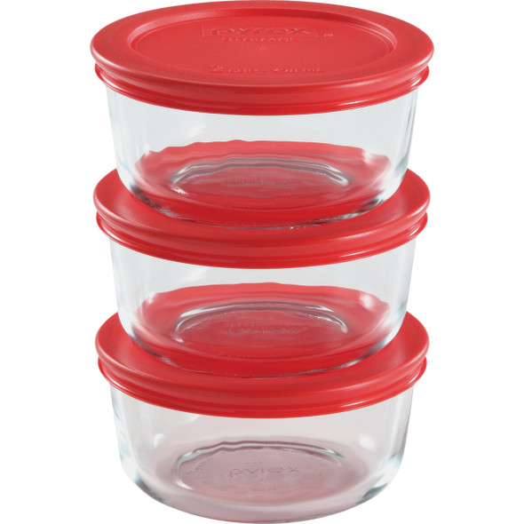 Pyrex Simply Store 2-Cup Glass Storage Container Set with Lids (6-Piece) 1085657 618595