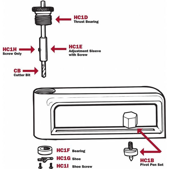 Malco Hole Cutter Shoe for 1ELG5,1ELH8 Cutters HC1G