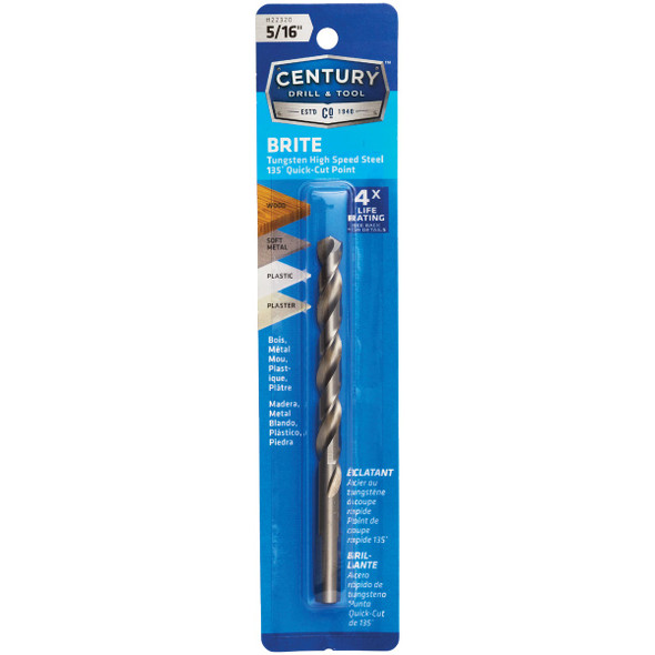 Century Drill & Tool 5/16" Brite Drill Bit 22320