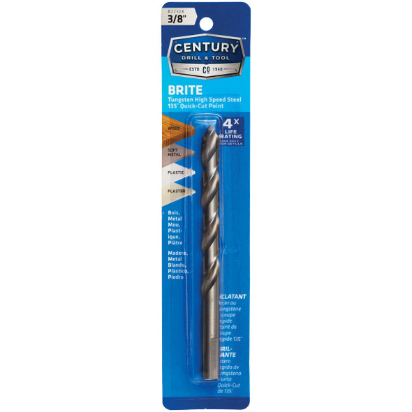 Century Drill & Tool 3/8" Brite Drill Bit 22324