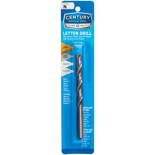 Century Drill & Tool Letter N Drill Bit 11614