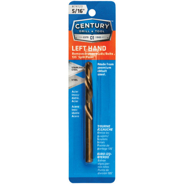 Century Drill & Tool 5/16 In. Cobalt Steel Left Hand Drill Bit 74120