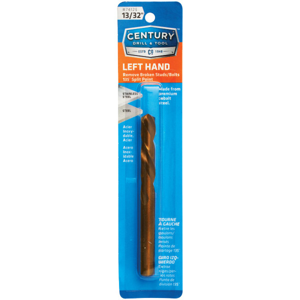 Century Drill & Tool 13/32 In. Cobalt Steel Left Hand Drill Bit 74126