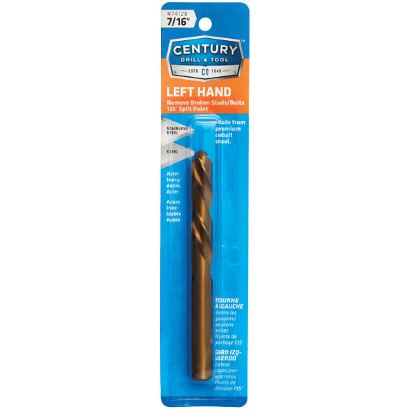 Century Drill & Tool 7/16 In. Cobalt Steel Left Hand Drill Bit 74128