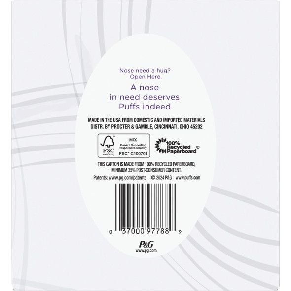 Puffs Ultra Soft Facial Tissue, 1 Mega Cube Box (72-Count) 3700097788 Pack of 24 625974