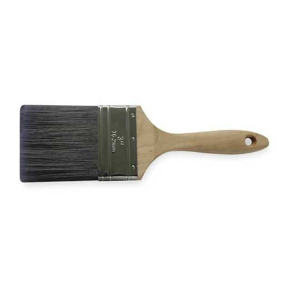 3" Flat Sash Firm, Polyester Bristle, Paint Brush, Sealed Wood Handle