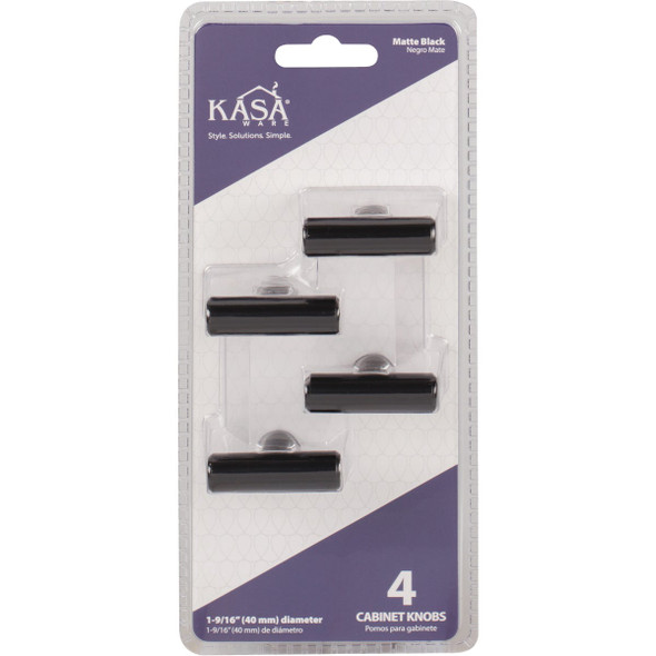 KasaWare 7-16 In. Diameter Matte Black Cabinet Knob (4-Pack) K294MB-4 255577