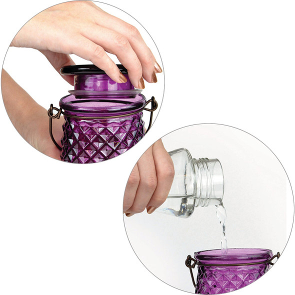 Perky-Pet Diamond Wine 24 Oz. Glass Top-Fill Hummingbird Feeder 9102-2 810030