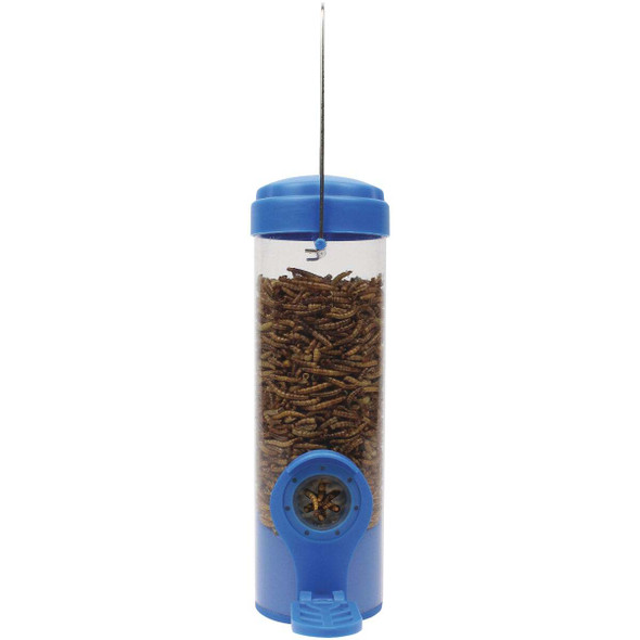 Perky-Pet 3.5 Oz. Capacity Dried Mealworm Bird Feeder with Flexports 388F